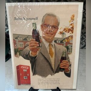 RARE- Coca-Cola 1952 magazine page featuring a “new” Coca Cola vending machine.